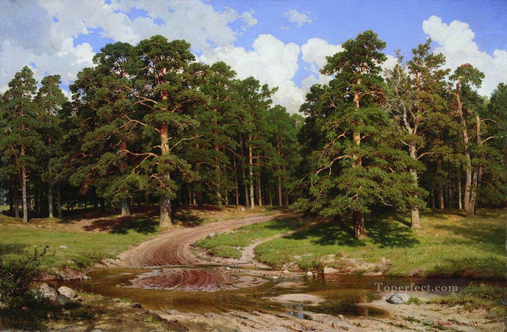 pine forest 1895 classical landscape Ivan Ivanovich trees Oil Paintings